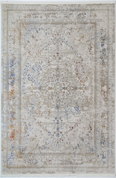 London Vintage Medalion Beige Multi Rug - ADORE RUGS and FLOORING